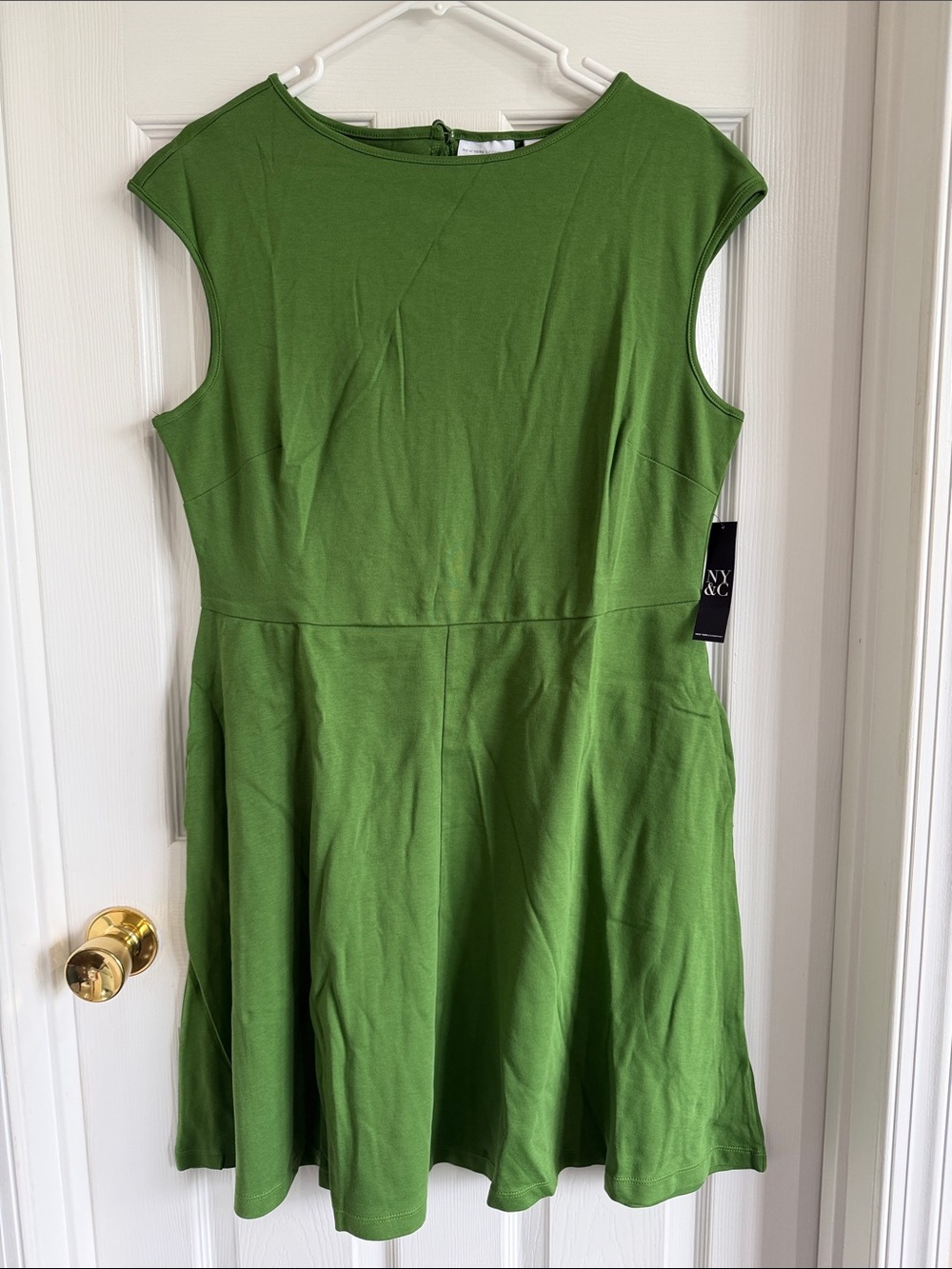 NWT New York & Company Green Sleeveless Fit-and-Flare Mini Dress